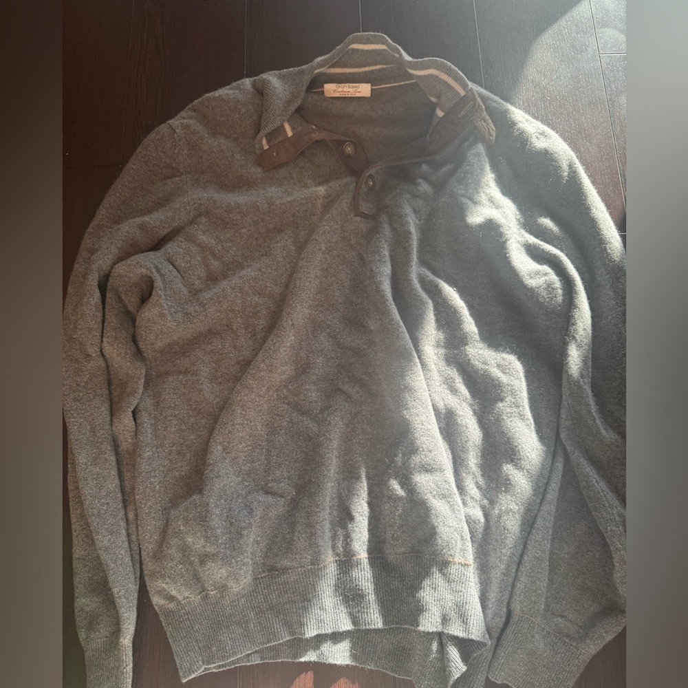 Gran Sasso Charcoal Zip-Up Sweater